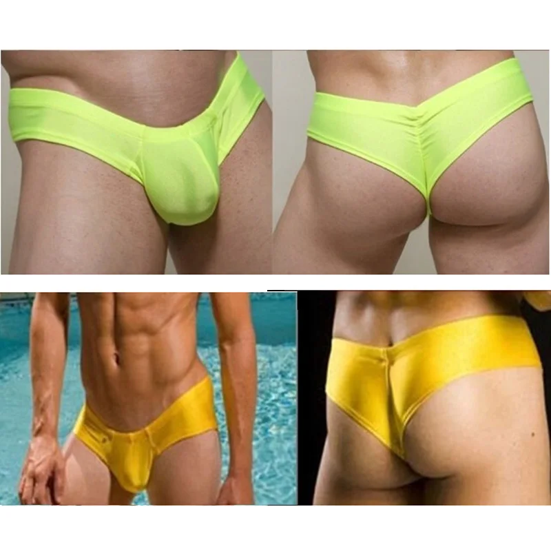 Сексуальное мужское нижнее белье брифы с U-образной выпуклой большой карманом