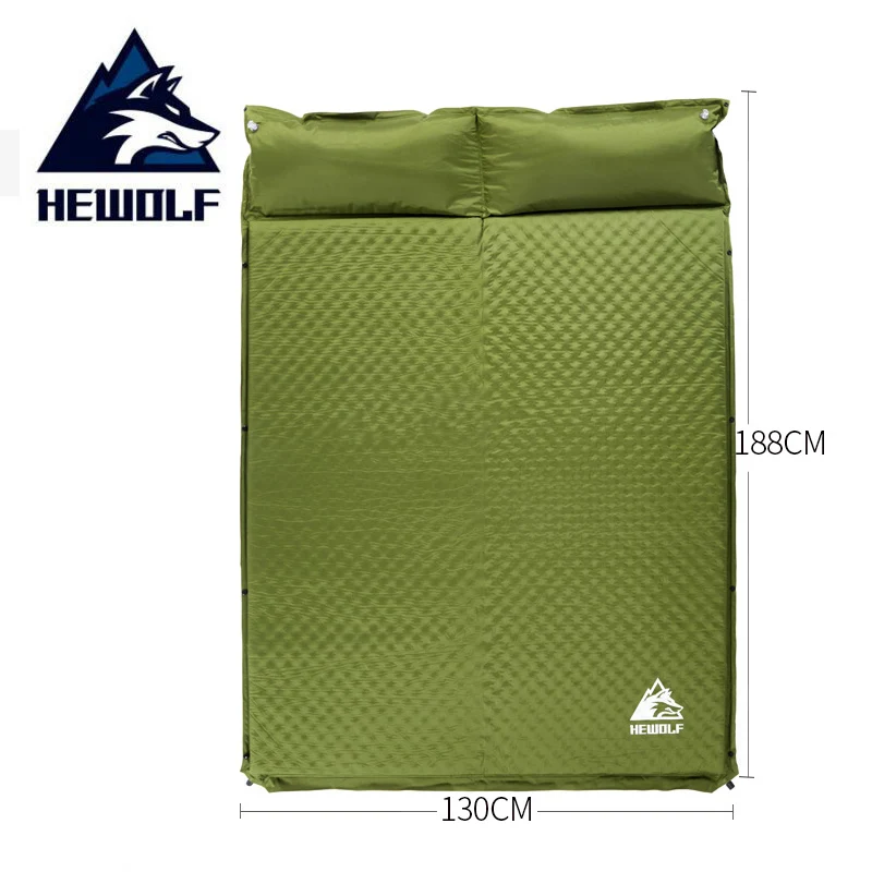 Green Double HEWOLF 2+ 1 сплайсированные уличные толстые 5 см автоматические надувные подушечки для уличной палатки походные коврики кровать матрас 2 цвета - Цвет: Green Double