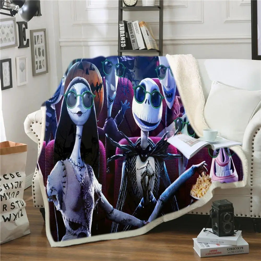 

The Nightmare Before Christmas 3D Printed Fleece Blanket for Beds Thick Quilt Fashion Bedspread Sherpa Throw Blanket Adults Kids