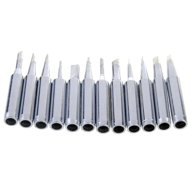 

12pcs/set Standard 900M-T Series Solder Iron Tips 43x6x6mm Welding Tips For Electronic Soldering Iron