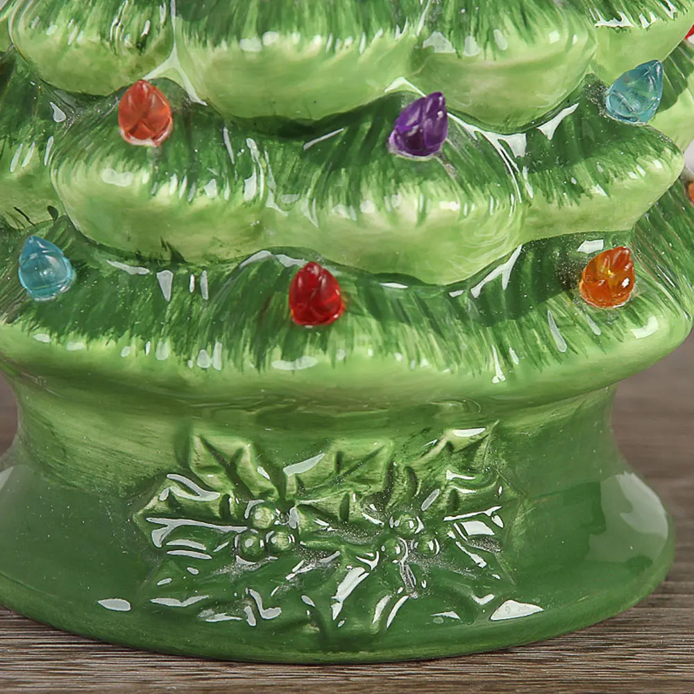 Светильник ящаяся керамическая Рождественская елка настольное Рождественское