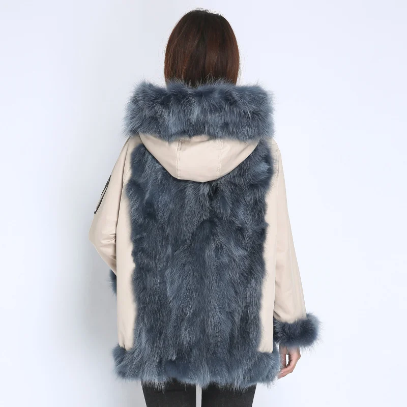 

ERSHLU 2021 Fashion Luxury Real Fox Fur Coat Women Winter Warm Leather Coat Thick Natural Real Foxfur Jacket for Lady Outwear