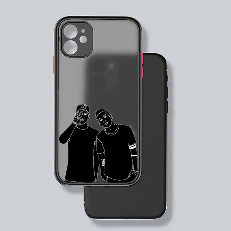 

Black lineart boys Phone Case black matte transparent For iPhone 7 8 x xs xr 11 12 pro plus mini max Clear Funda