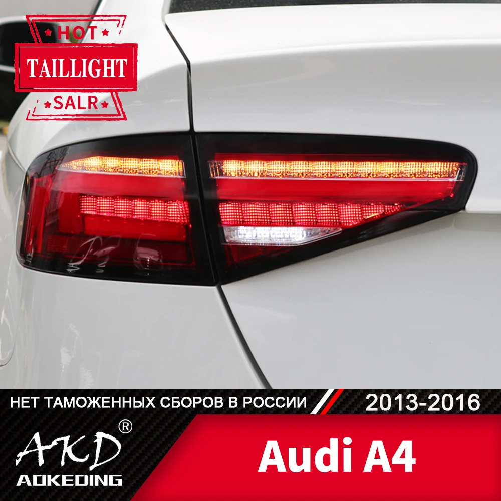 

Автомобильная лампа AKD для AUDI A4 B9 2013-2016 светодиодный, задние фары в сборе, обновленный динамический сигнал, аксессуары для DRlL