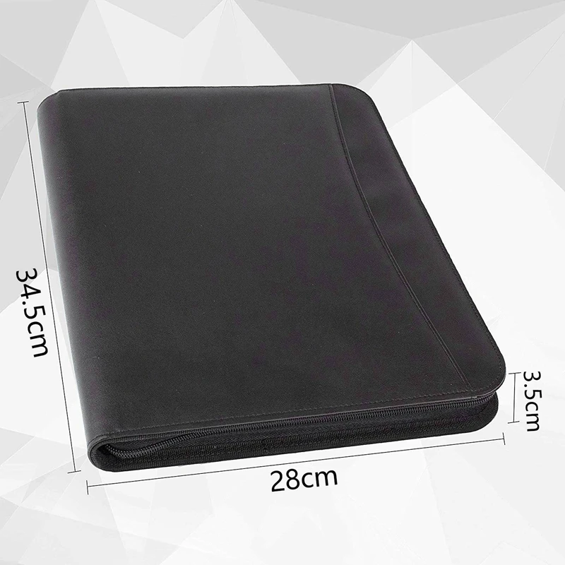 Веганская кожаная папка на молнии Портфолио для бизнеса IPad/стол и карточка