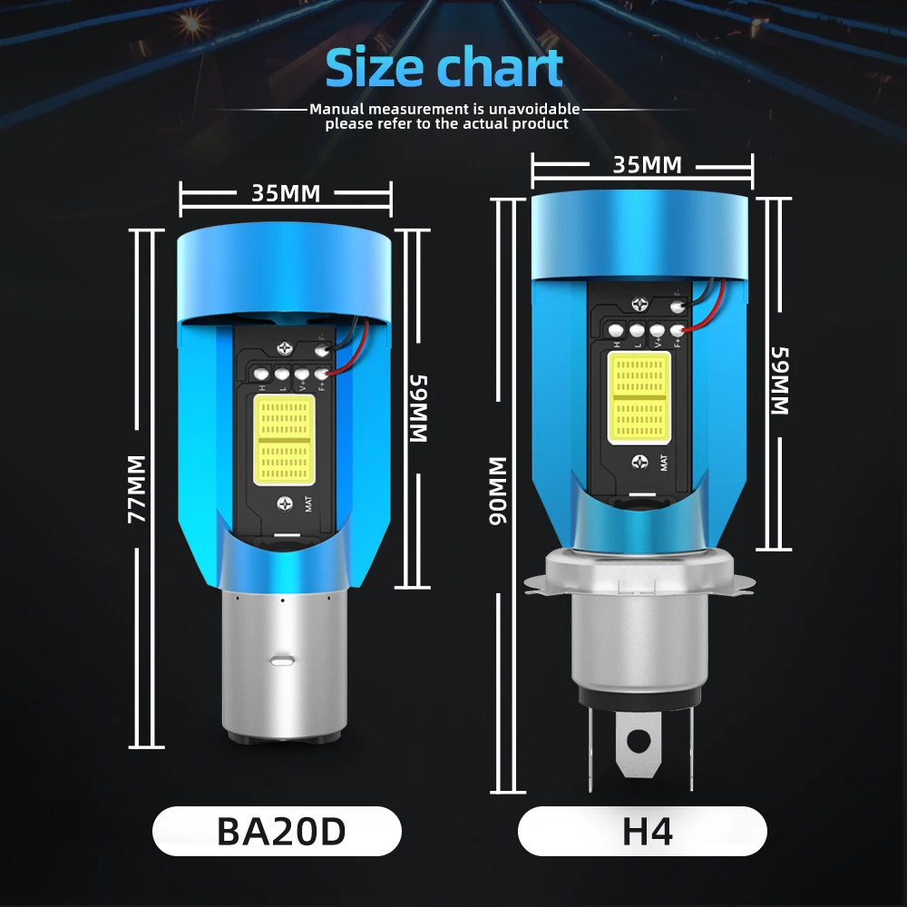 

Motorcycle Headlight LED H4 BA20D Angel eye Blue Red Scooter Motorbike Front Headlamp Fog Light Bulb DRL Accessories 12V 24V