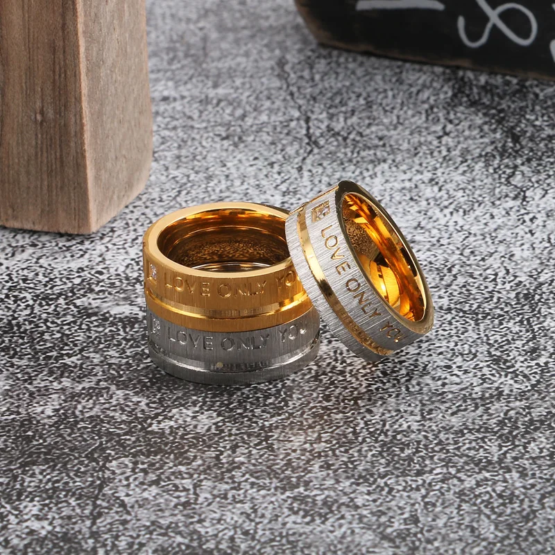 Кольца KALEN из нержавеющей стали с надписью LOVE YOU ONLY для мужчин и женщин