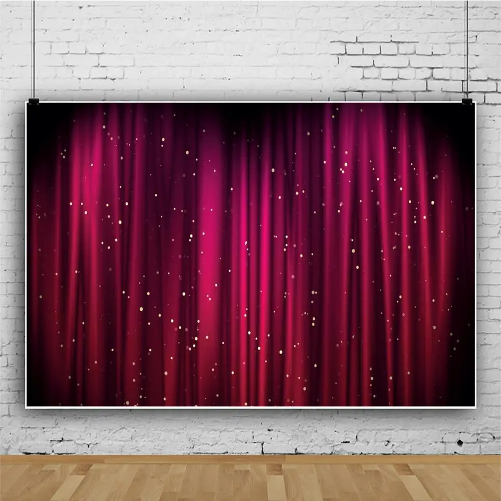 Laeacco фон для фотосъемки сценический красный занавес блестящие точки Play Show Baby