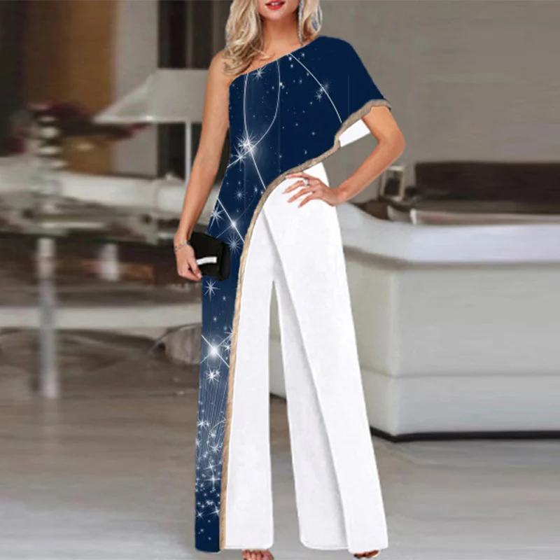 

Long Jumpsuits 2022 VONDA Women Casual Wide Leg Pantalon Dungaree Ladies Shorts Sleeve OL Office Overalls Elegant Jumpsuits