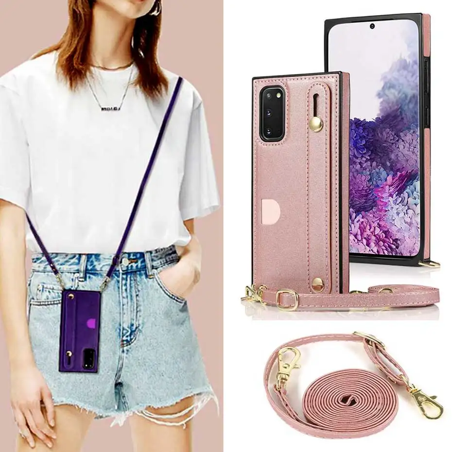 Чехол бумажник с ремешком для Samsung Galaxy S20 S10 S9 Plus Ultra Note 9 20 10 Pro|Бамперы| |