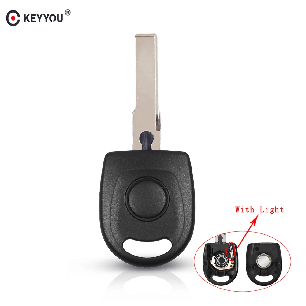 KEYYOU 10 шт. чехол для ключа транспондера без чипа VW Polo Golf Passat SEAT Ibiza Leon SKODA светильник