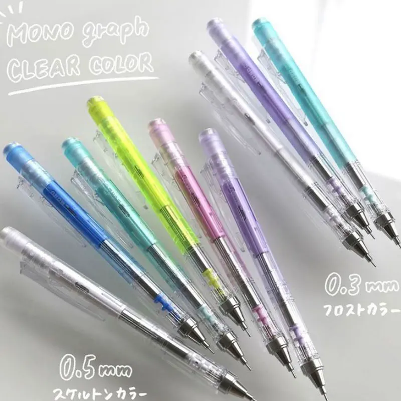 1pc 0.3mm 0.5mm Japan TOMBOW MONO Transparent matte graph Shake out lead mechanical pencil for student writing school supplies |