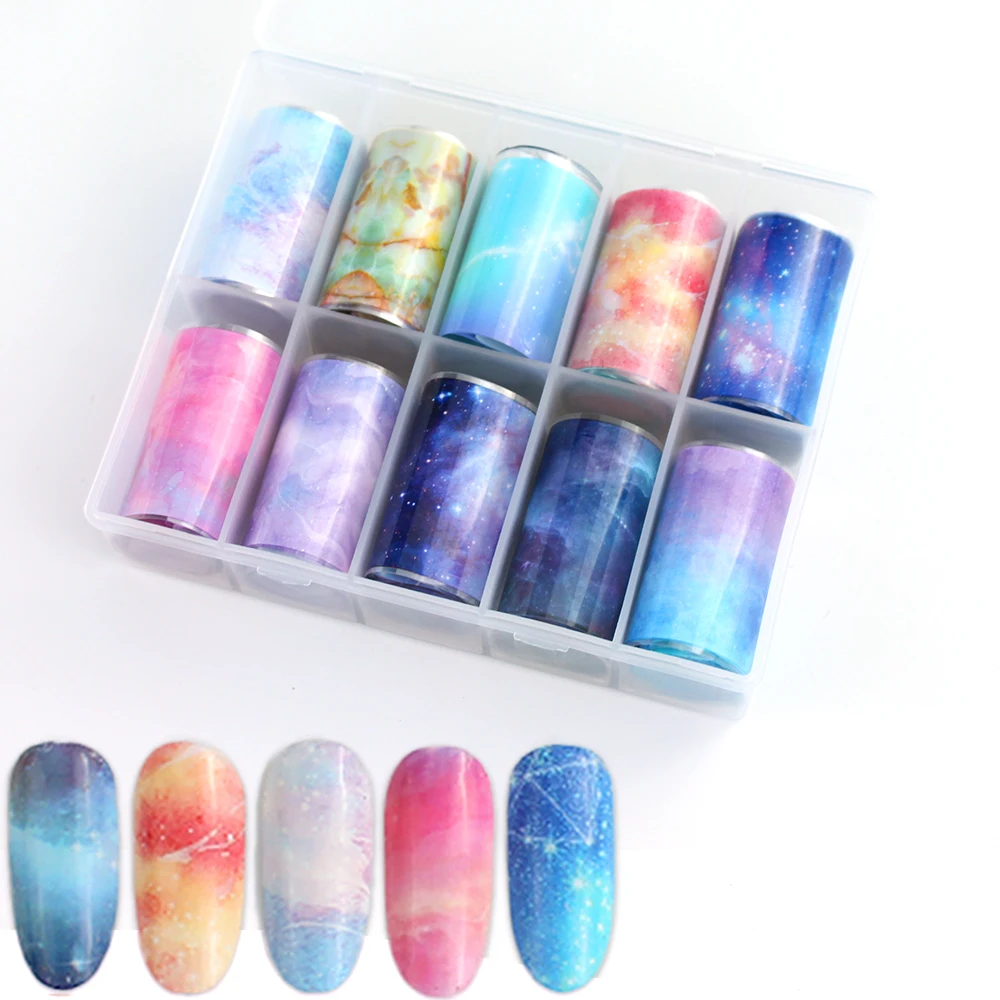 100*4 см звездное небо ногтей голографическая Фольга передачи наклейки для цветы