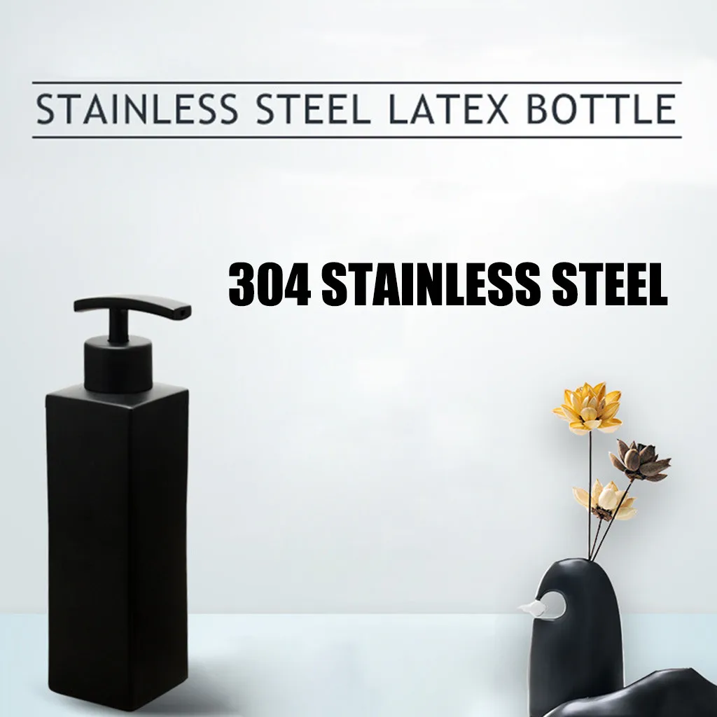 

#H40 New Stainless Steel Handmade Black Liquid Soap Dispenser Bathroom Soap Dispensers Kitchen Hardware Convenient Accessories