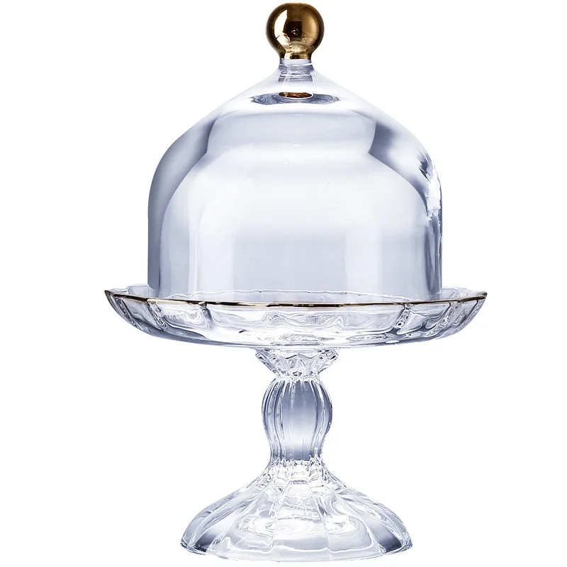 Стеклянная тарелка подставка для торта фруктовые конфетные тарелки обеденные