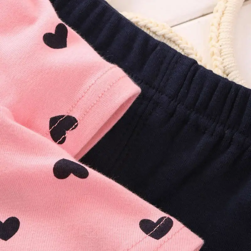 Детская одежда в форме сердца для девочек 2 шт. наряды Топ с длинным рукавом