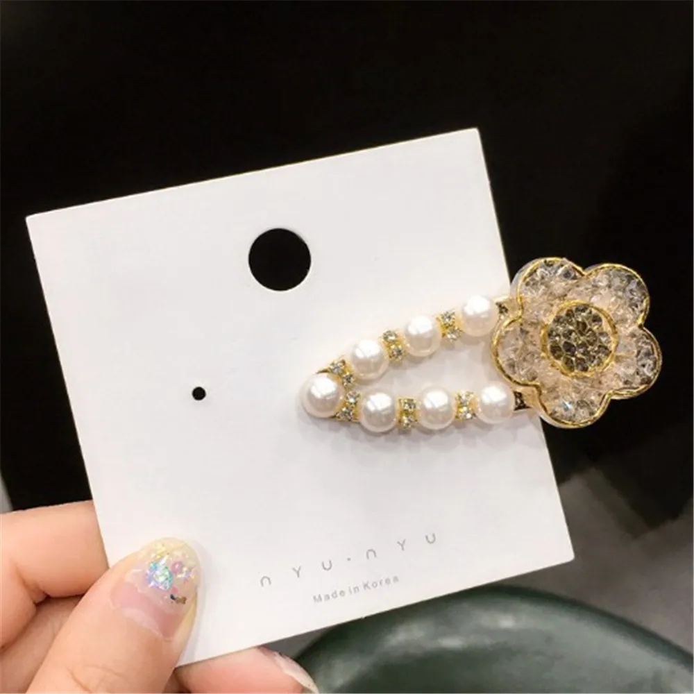 

Cute Pearl Flower Hair Clip Hairpin Fashion Korea Headdress Edge Clip Top Clip Bangs Clip Hair Accessories Barrette