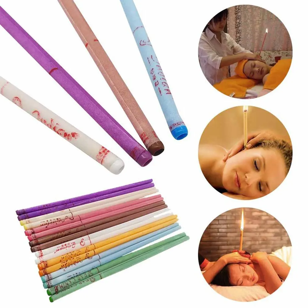 

Straight Ear Candle Stick Beeswax With Earplugs Ear Health Care Aroma Aromatherapy Ear Therapy Ear Candle Stick Random Color