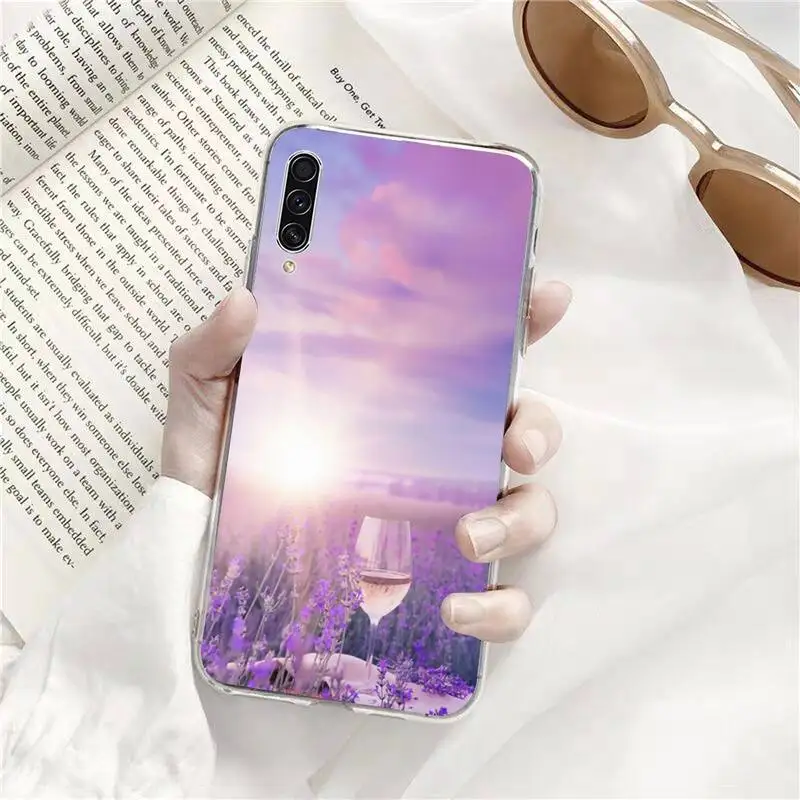 

Lavender purple flower Phone Cases Transparent for Samsung s9 s10 s20 Huawei honor P20 P30 P40 xiaomi note mi 8 9 pro lite plus