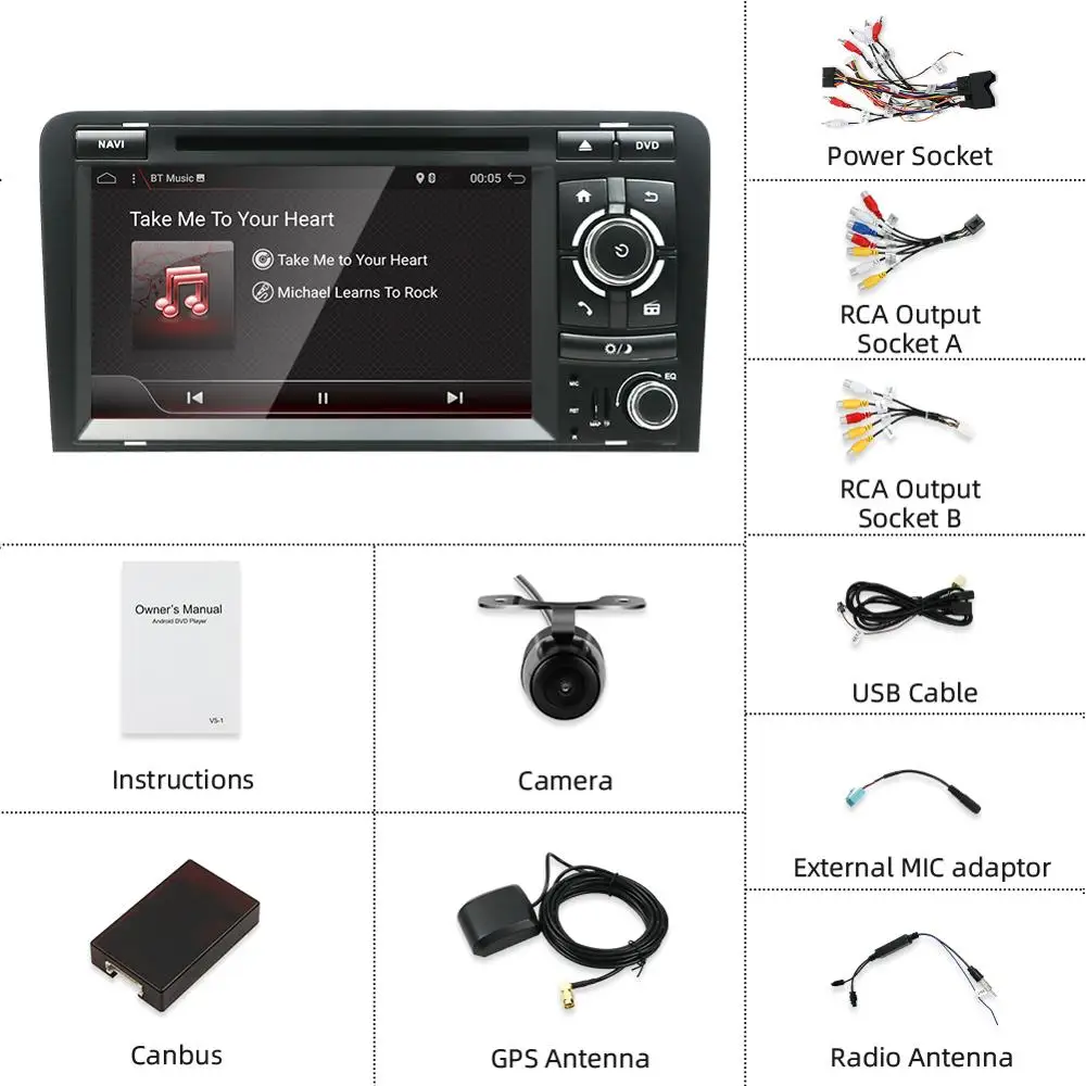 Автомагнитола Bosion 7 дюймов HD 2 Din Android 10 0 четырехъядерный DVD плеер мультимедийный GPS