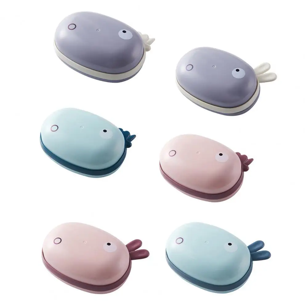 

Soap Box Drainable PP Cartoon Waterproof Soap Case Container with Lid for Bathroom