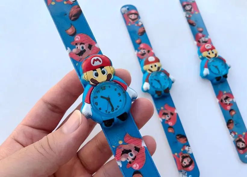 1 шт., кварцевые часы с героями мультфильмов, Супер Марио, фигурки, 3D модель, брат Марио, силиконовый ремешок, цветная лента с принтом, часы, детские игрушки