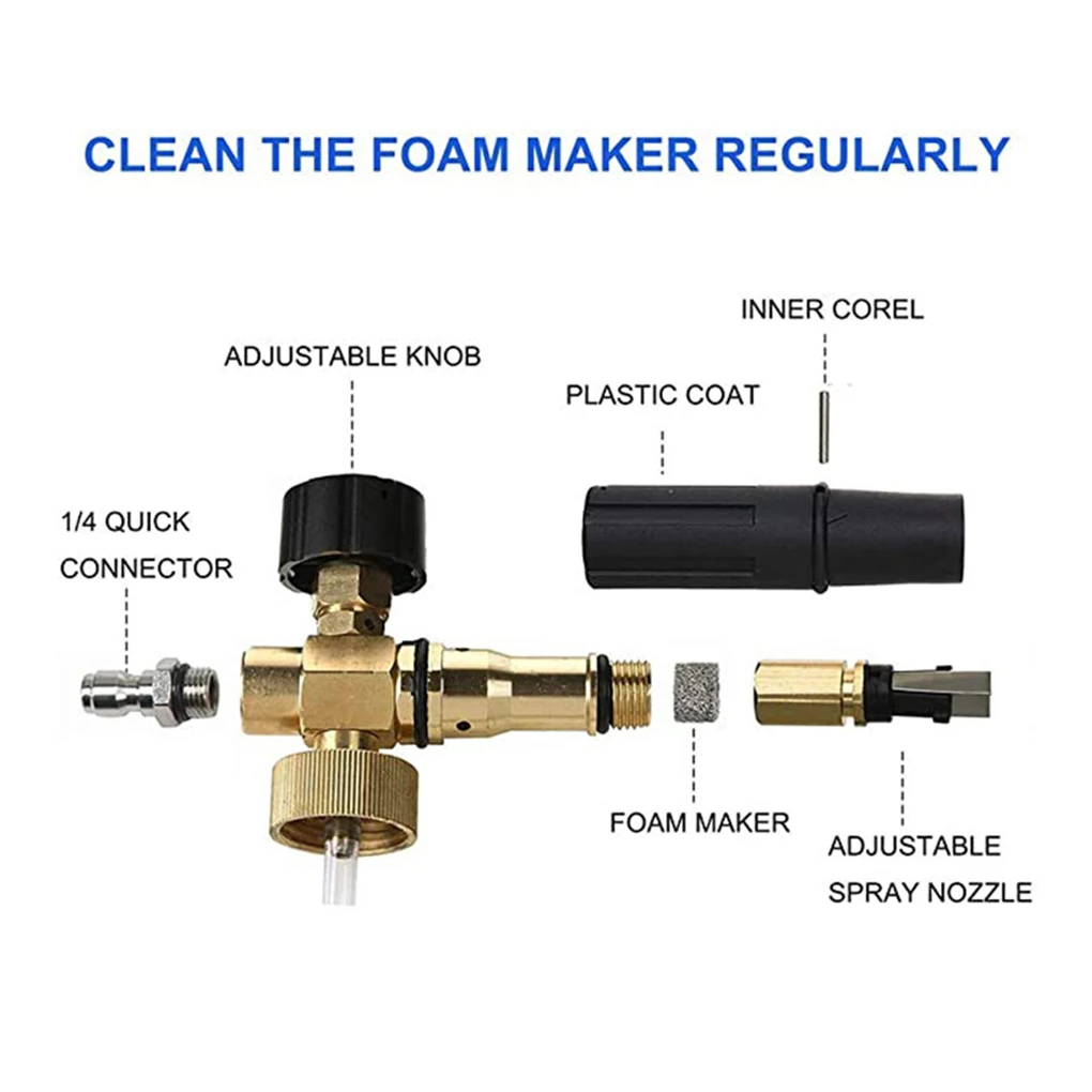 

Car Wash Foamer 600ML Foam Spray Bottle Water-saving Adjustable Nozzle Adapter, With Adapter Replacement
