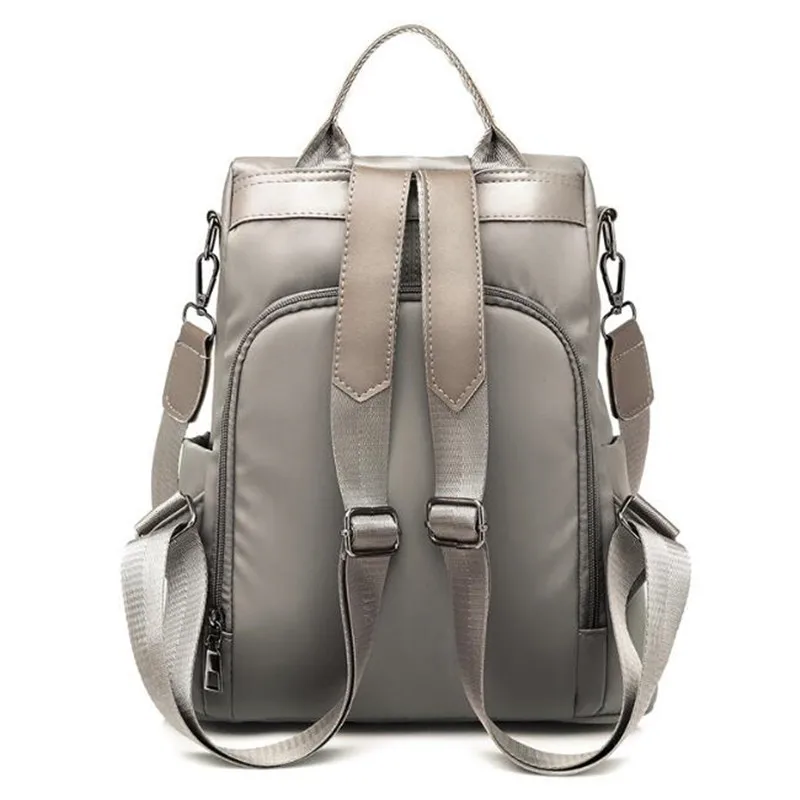 

2021 NEW Women's Anti-theft Backpack Fashion Simple Solid Color School Bag Oxford Cloth Shoulder Bag
