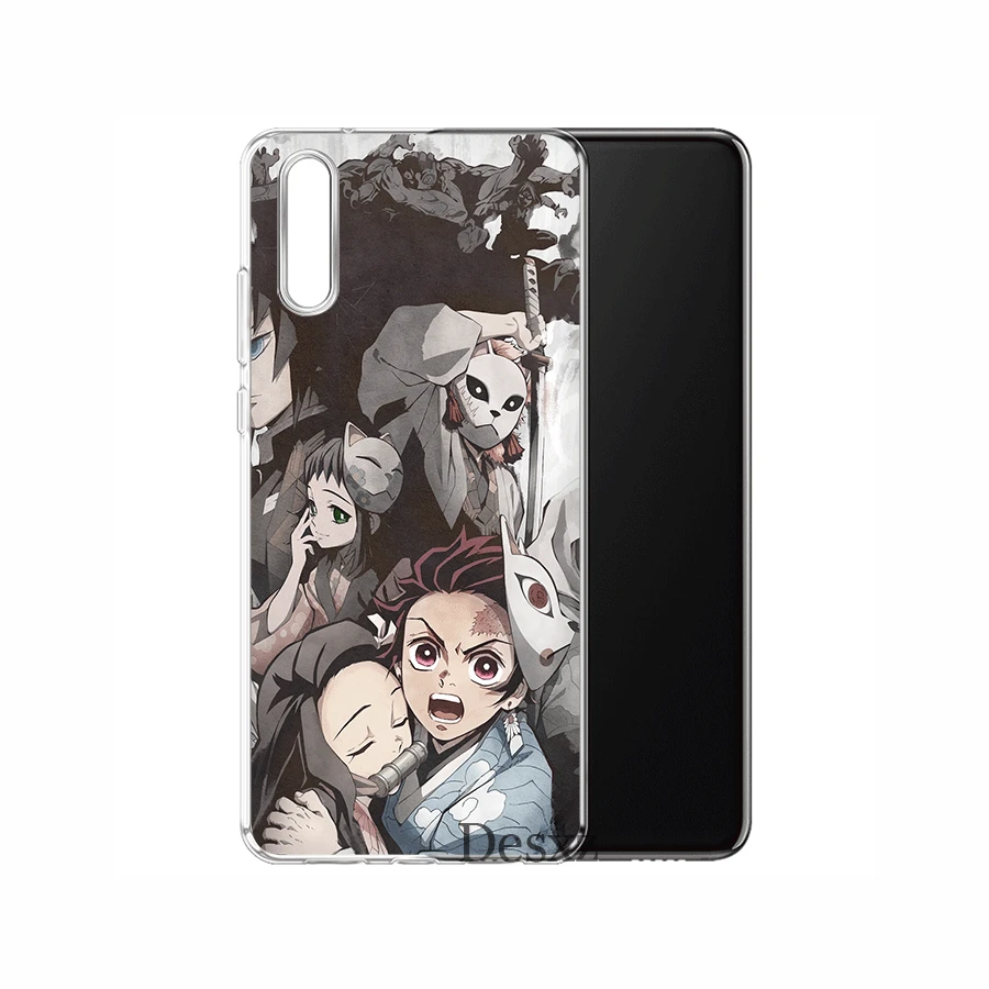 Мобильный телефон чехол для Huawei Mate 30 10 20 Pro Lite Y6 Y7 Y9 Nova 2i 3i 5i 2 3 4 аниме Demon Slayer Kimetsu No