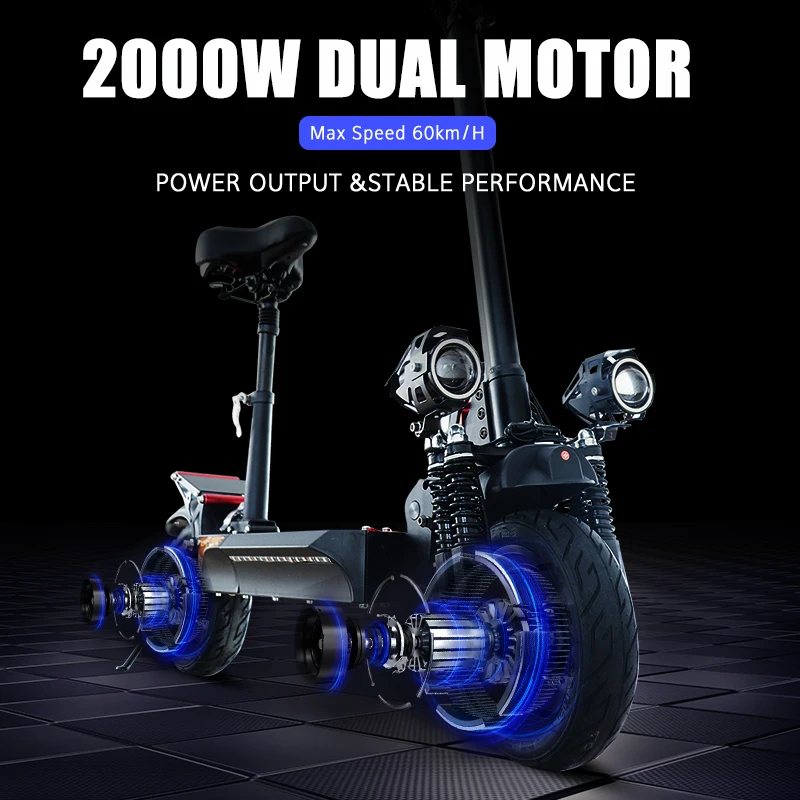 EU STOCK 48V 2000W Двойной Мотор электрические скутеры взрослые складной электрический