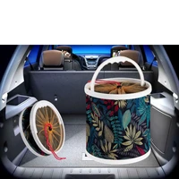 car storage foldable bucket thickened canvas multifunctional water bucket with anti jumping net for outdoor camping bucket