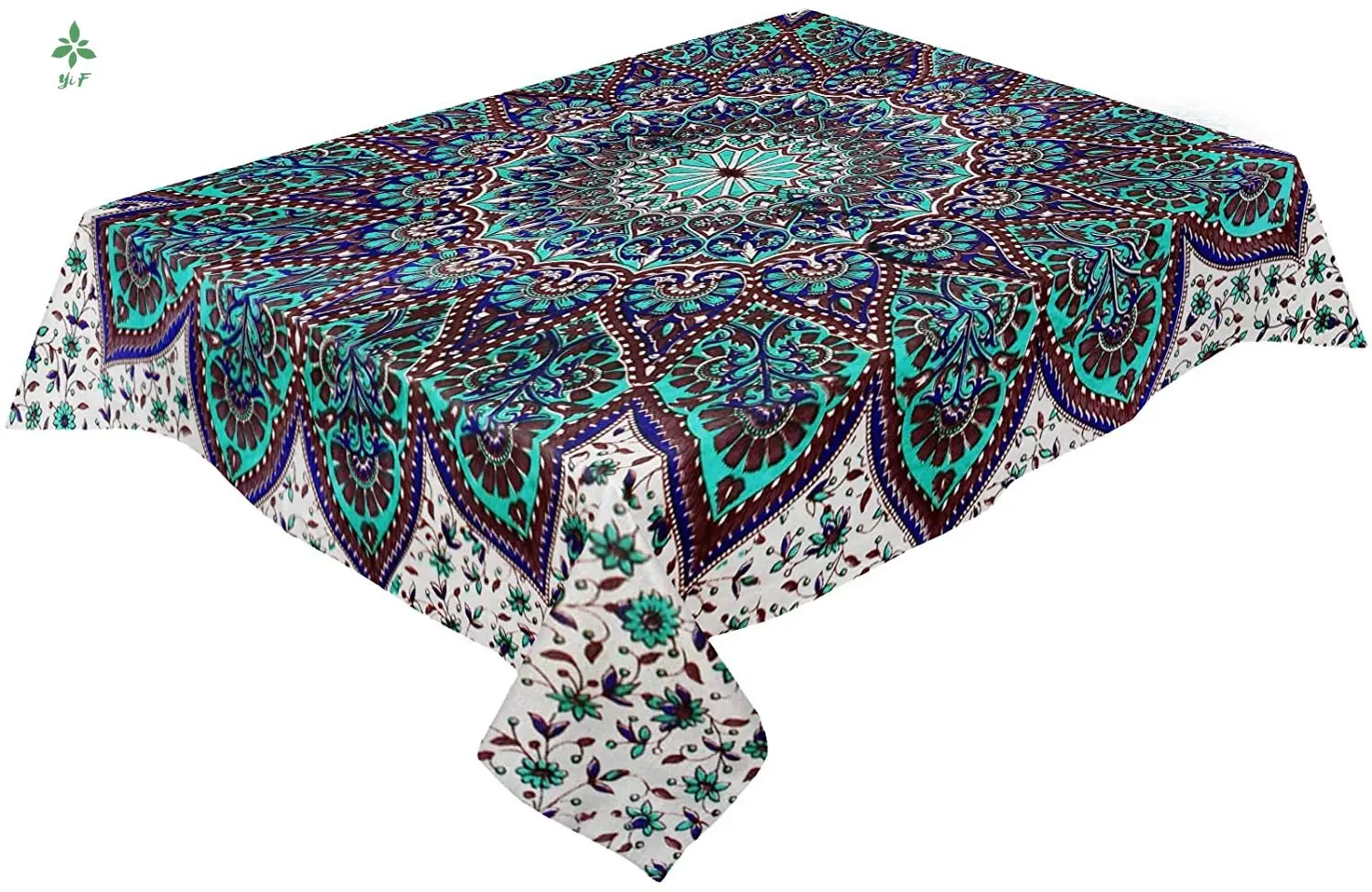 

Rectangular Tablecloth With A Retro Patterned Kitchen Table For Outdoor Picnic