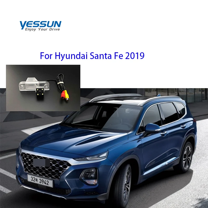 

Yessun License Plate Rear View Camera 4 LED Night Vision 170 Degree HD For santa fe For Hyundai Santa Fe 2019