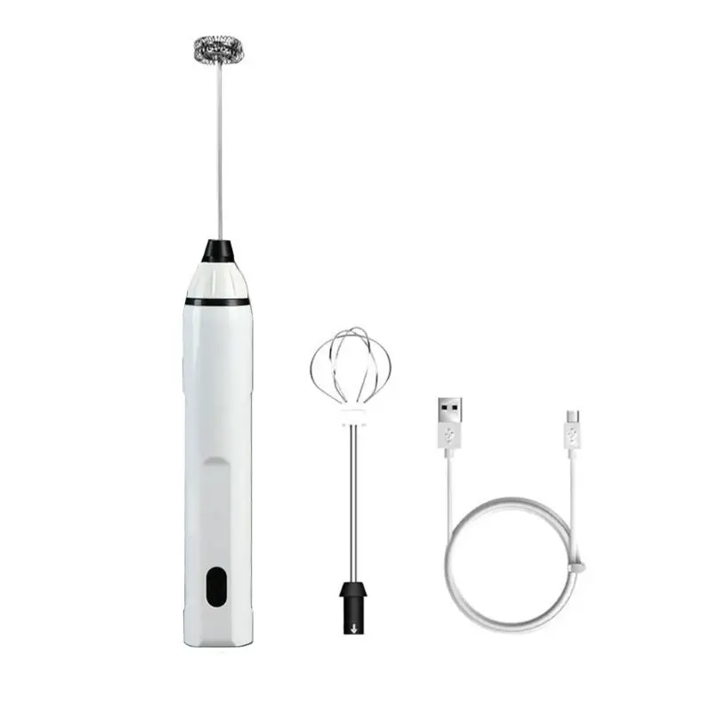 

Handheld 3 Gear Adjustable Milk Frother Rechargeable Foam Maker Electric Whisk Stainless Steel Drink Mixer Mini Appliances