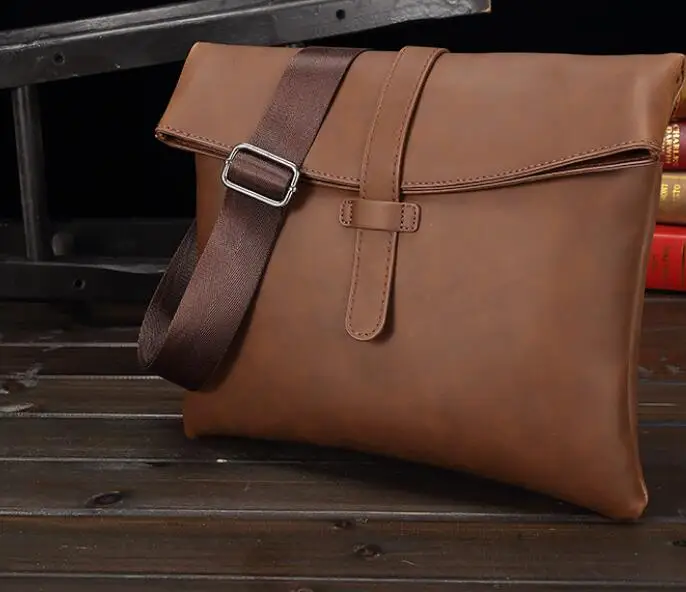 Мужская сумка через плечо из мягкой кожи в стиле ретро |