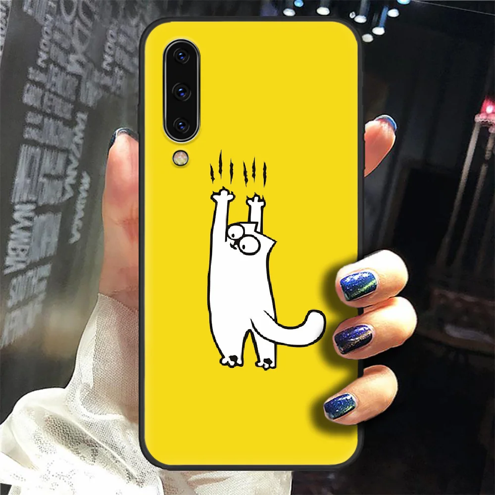 

simons cat funny cartoon Phone Case Cover For Samsung Galaxy A10 A20 A30 E A40 A50 A51 A70 A71 J 5 6 7 8 S black coque silicone