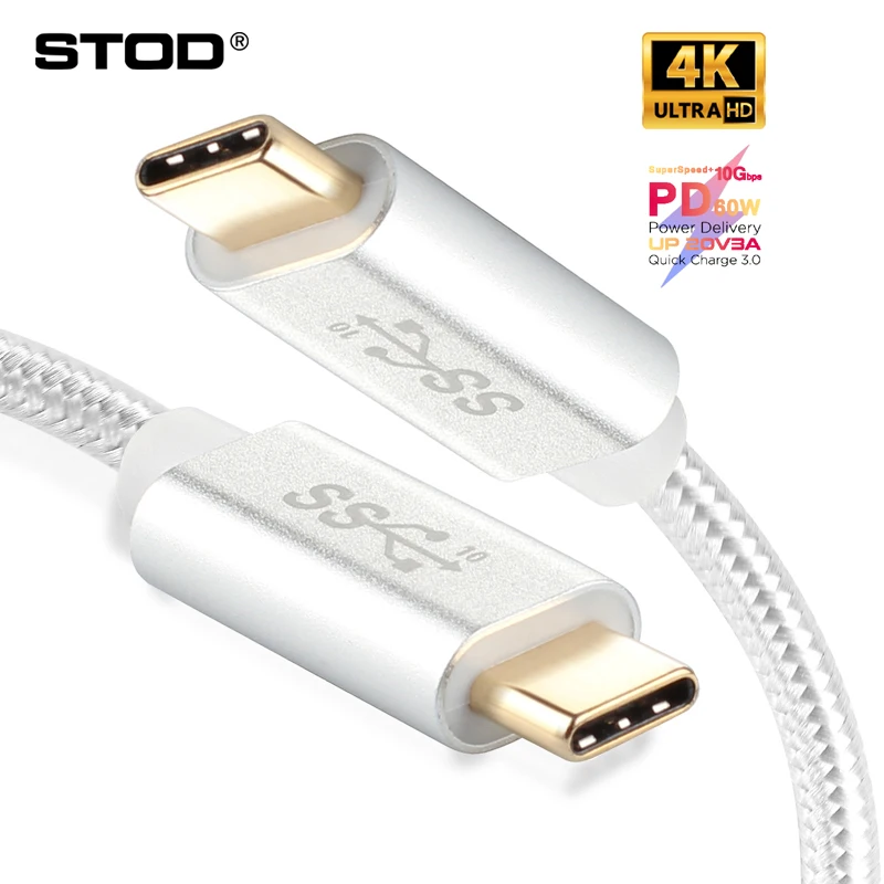

USB C Cable Fast Charging Type C 3.1 Male To Male PD 3A 60W Data 10Gbps HDMI For Macbook iPad Air Monitor Mi USBC Charger Cord