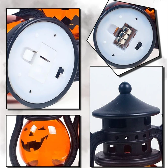 

Lovely Halloween Party Light Up Pumpkin Lantern Oil Lamp Wind Light Dazzling Toys for Home Bar School Halloween Decoration