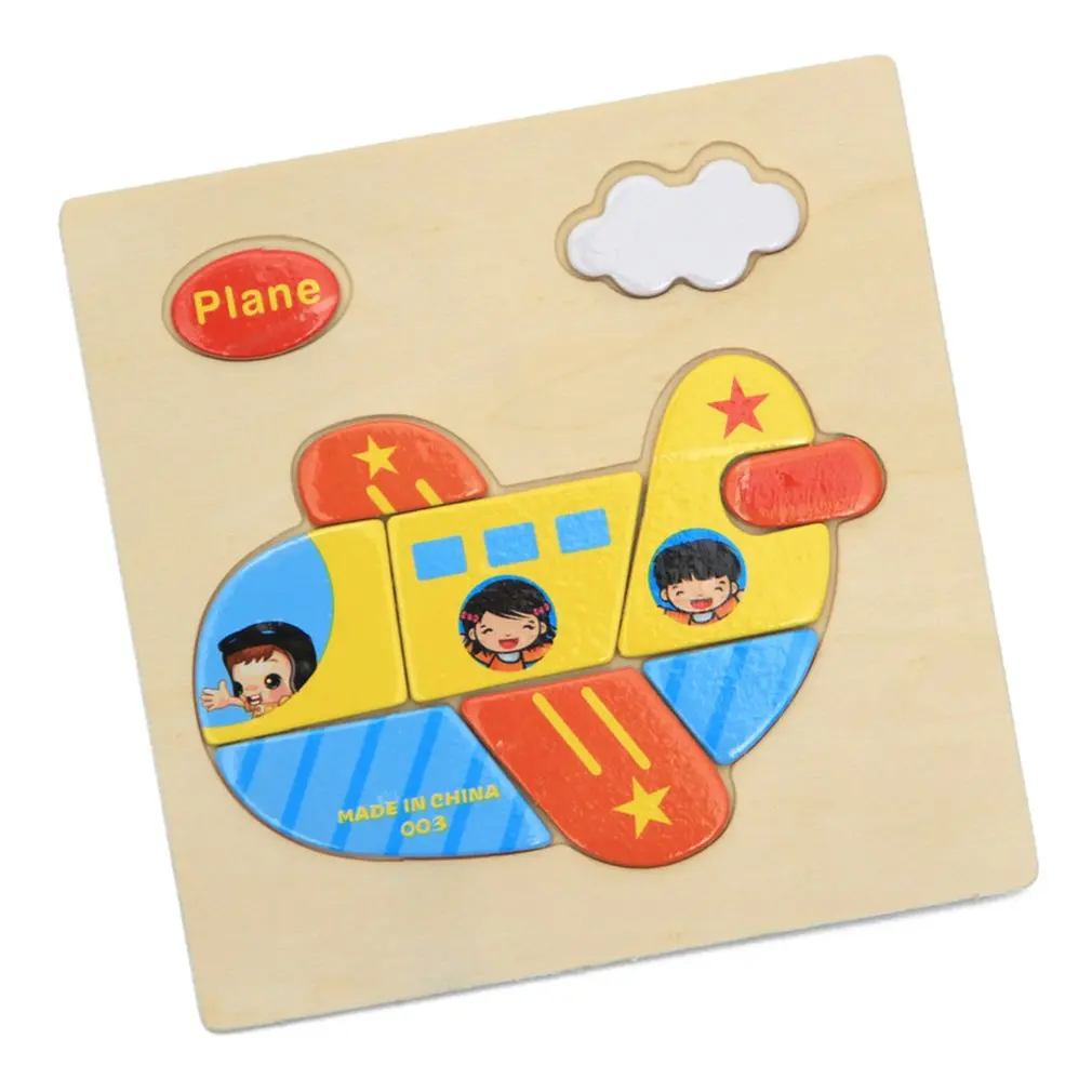 DIY 3D деревянные головоломки игрушки для детей мультфильм животных Развивающие