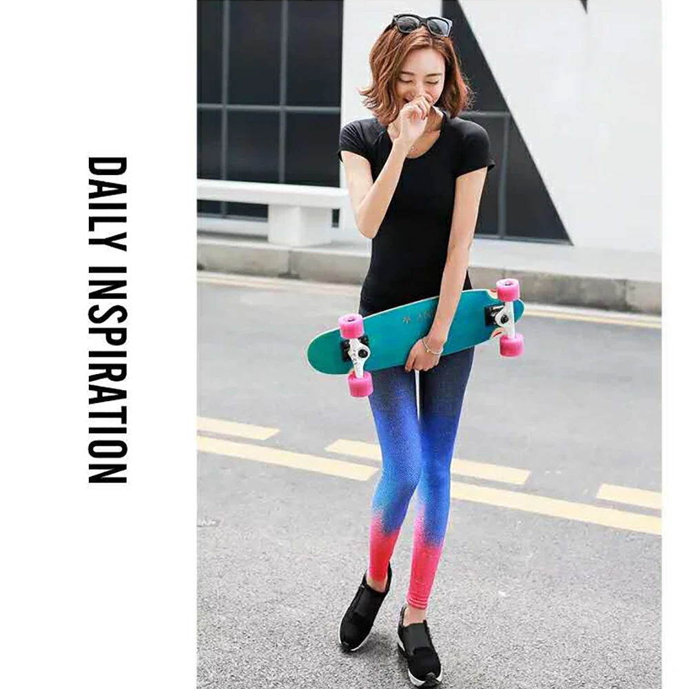 

Women Sports Gym Yoga Pants Compression Tights OMBRE Seamless Pants Stretchy High Waist Run Fitness Leggings Hip Push Up