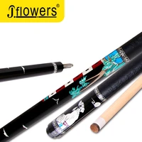 high end jf j flowers af 902 pool cue12 6mm maori gem tip technology ebony handmade carving inlay butt leather grip professional
