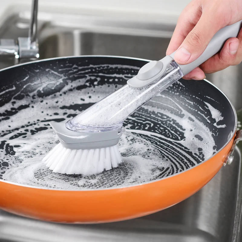 Новая кухонная утварь для дома щетка посуды с дозатором жидкого мыла горшок