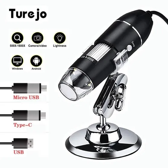 

Microscopio Digital Con USB CÃ¡Mara ElectrÃ³Nica Tipo C Para Soldar Endoscopio De Lupa Con Zoom LED 8 Ajustable 1600X 3 En 1