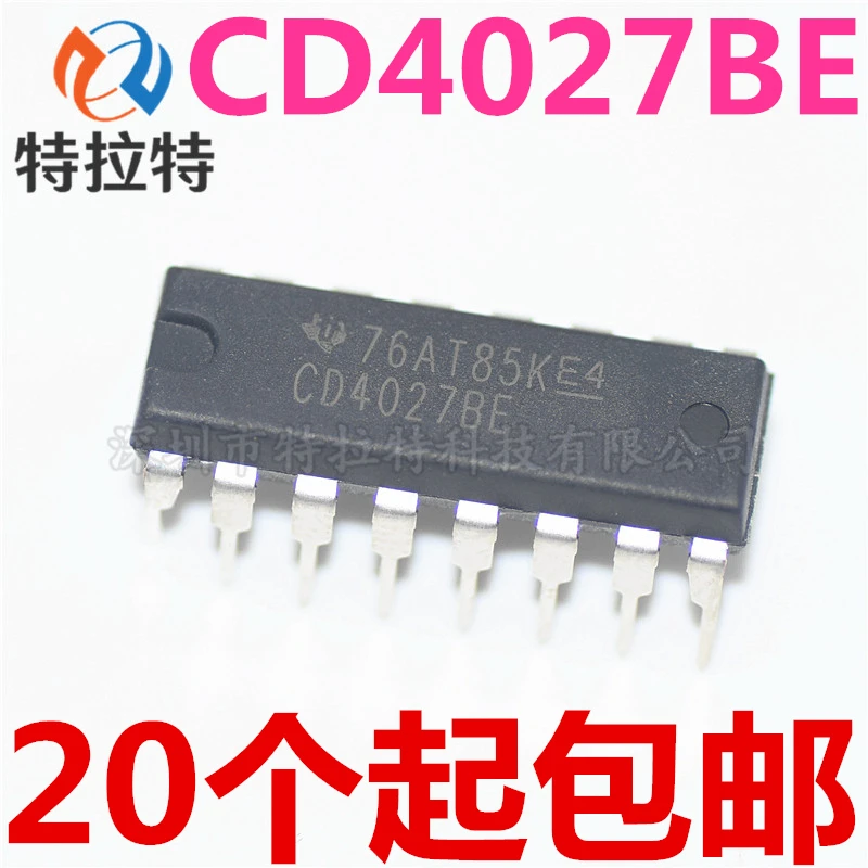 10 шт./лот CD4027 CD4027BE CD4027BD DIP-16 JK -slave флип-флоп новый оригинальный