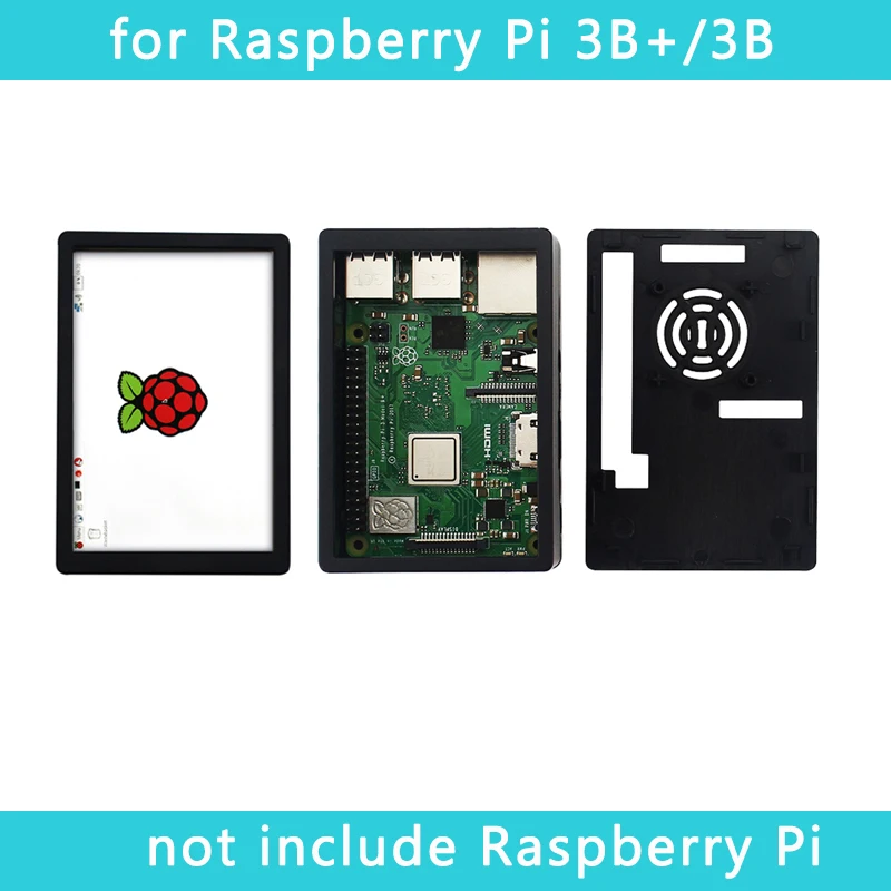 Raspberry Pi 3 Model B + 5 дюймовый сенсорный экран 480*320 TFT LCD ABS Чехол черный серый корпус