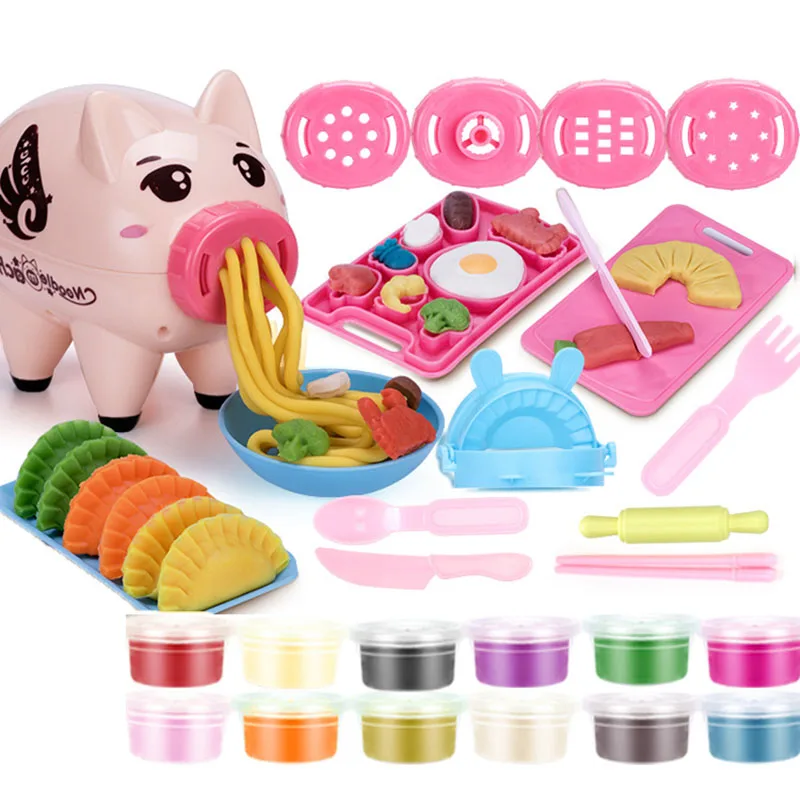 

DIY Children's Toys for Girls Kids Kitchen Pig Noodle Machine Kitchen Play Set Puzzle Baby Toys Kids Educational Toys