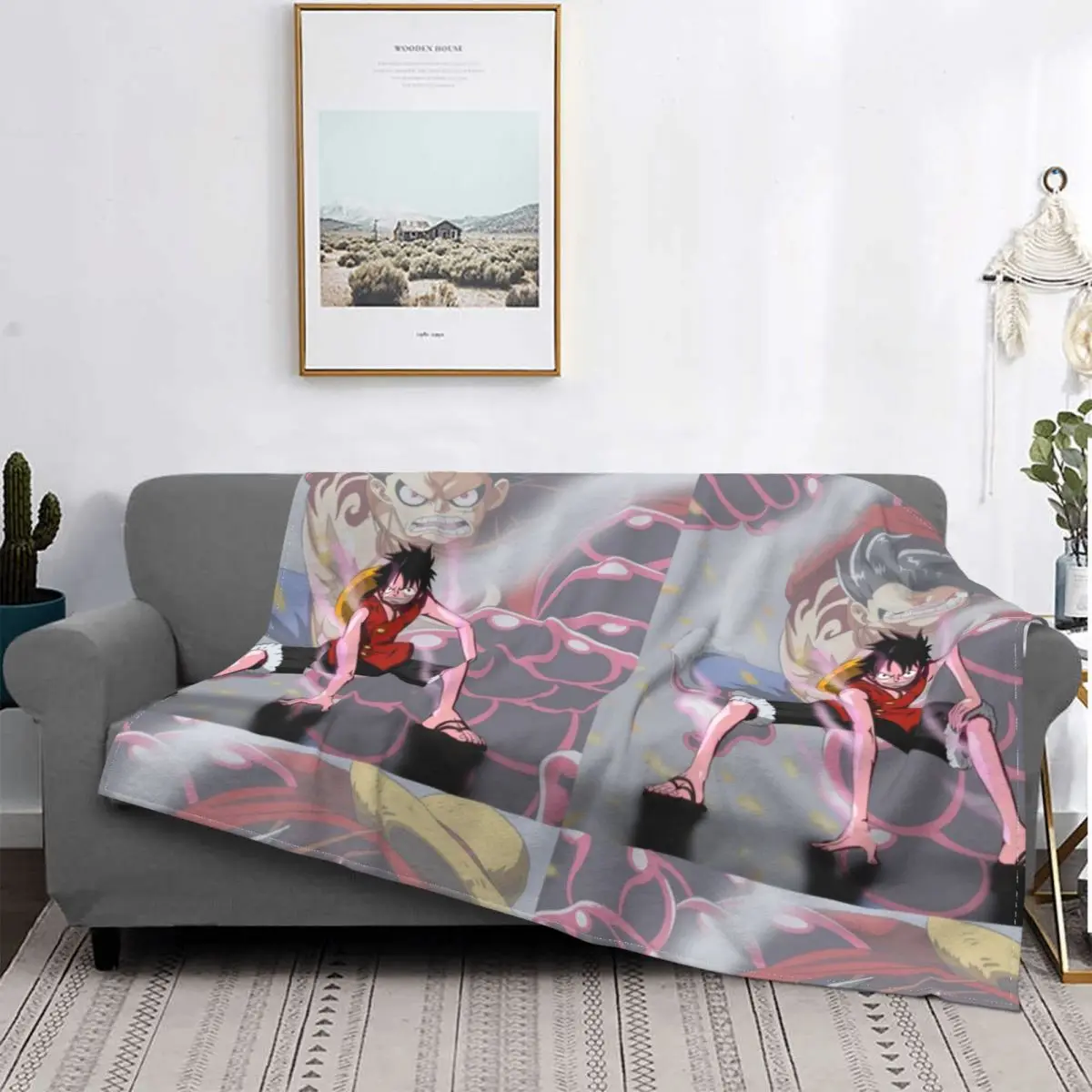 

One Piece Straw-Hats Blanket Anime Pirate Bedspread Plush Super Soft Cover Flannel Quilt Bedding Bed Bedroom Velvet Outlet Decor