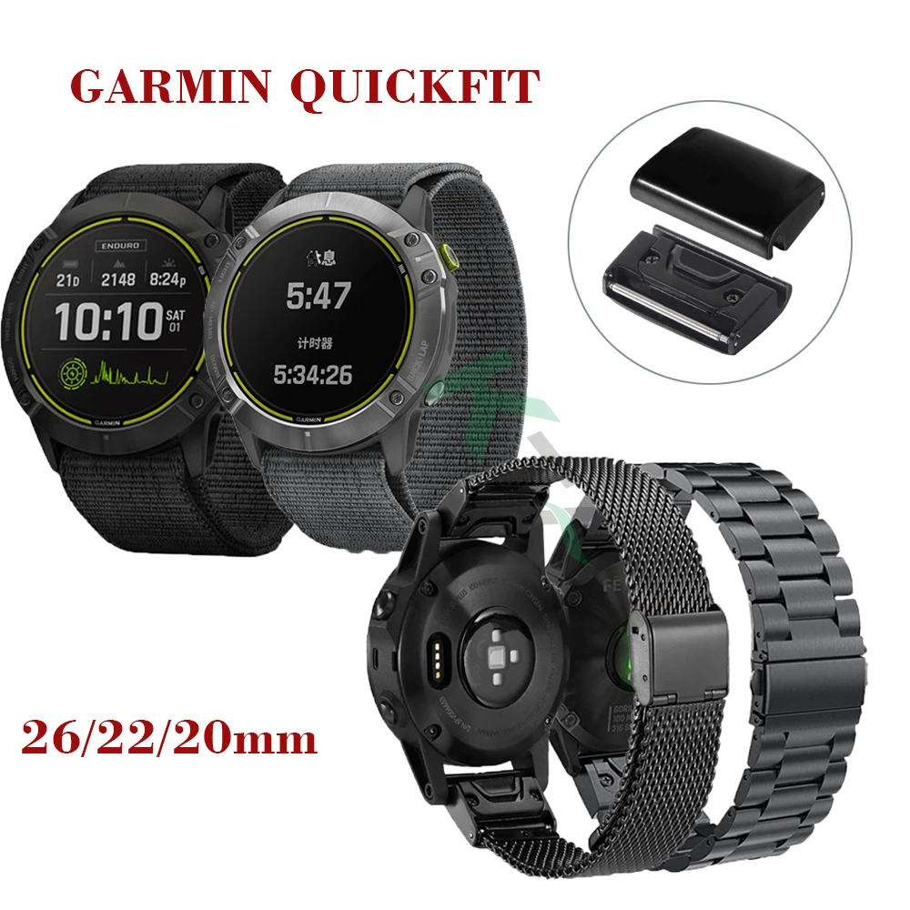 Ремешок для наручных часов Garmin Fenix 7 7S 7X 6S 6X 6 Pro 5 5S 3HR быстросъемный нейлоновый