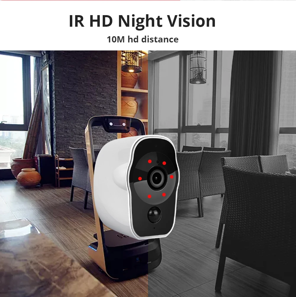 Jiange IP камера 1080p HD батарея Wi-Fi беспроводная наблюдения 2.0MP Домашняя безопасность