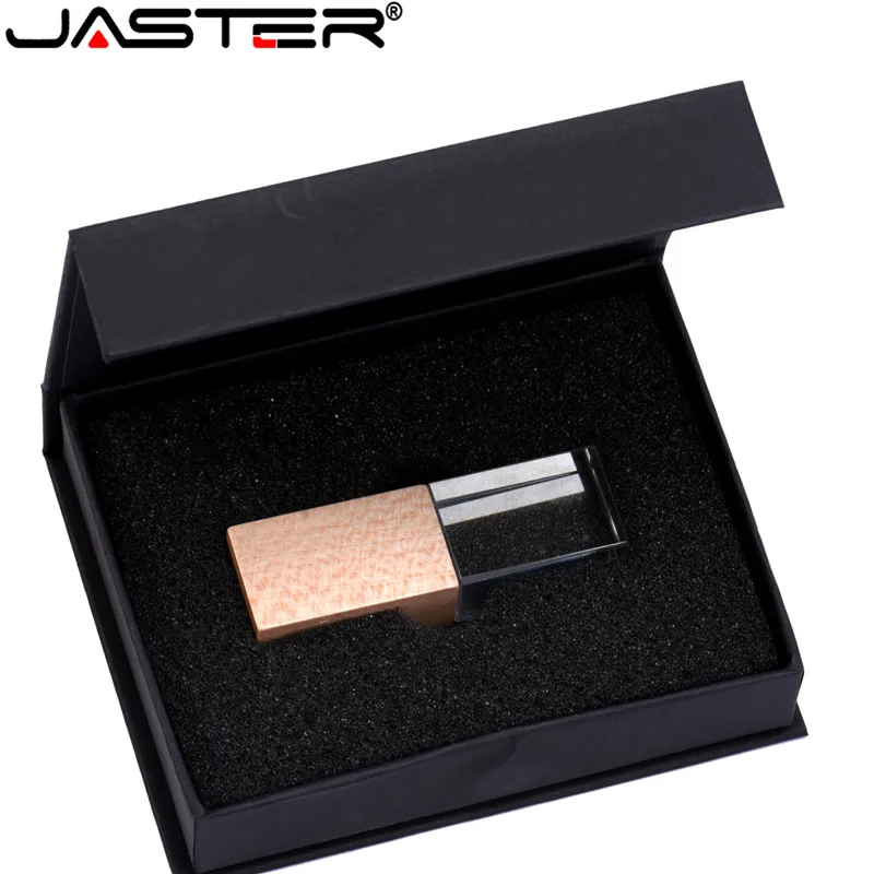 JASTER Walnut Crystal usb 2,0 4 ГБ 8 ГБ 32 ГБ 64 Гб 128 ГБ флеш-накопитель с черной упаковочной коробкой(10 шт. бесплатный логотип